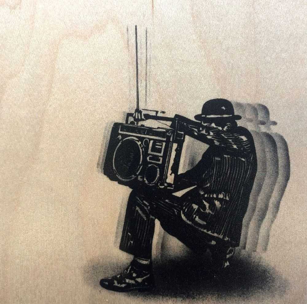 Nick Walker, ‘Mini Boom Box Vandal 2’, 20-12-2019, Print, Print on Wood, Self-released, Numbered