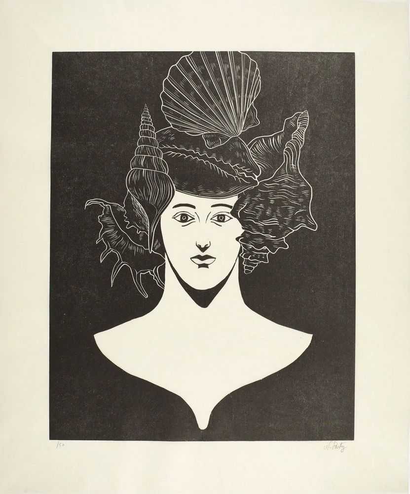 Nicolas Party, ‘Portrait With Shells’, 2021, Print, Woodcut on HM 5 Gampi shi paper, 30gsm, Whitechapel Gallery, Numbered