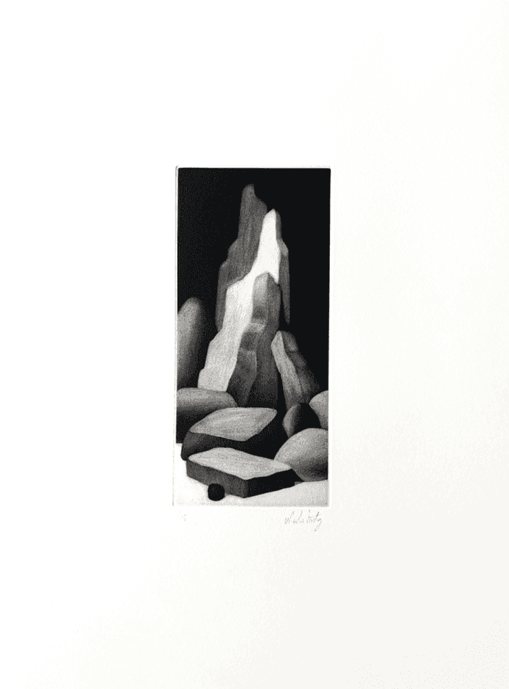 Nicolas Party, ‘Rocks’, 2016, Print, Mezzotint on Velin Arches paper, Glasgow Print Studio, Numbered