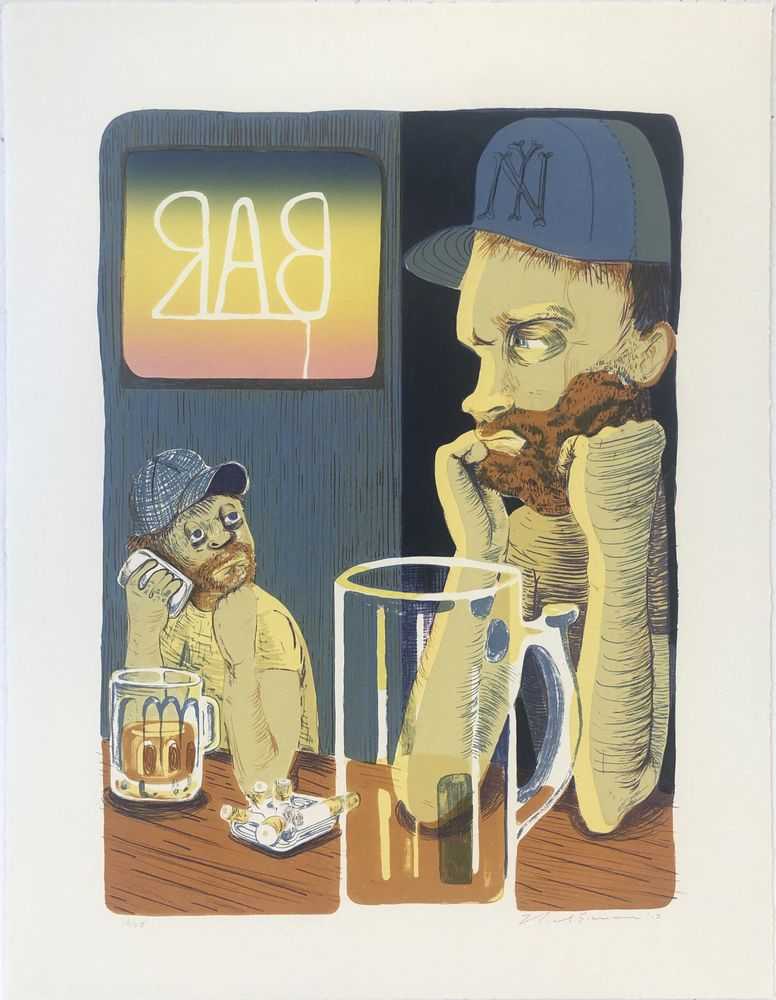 Nicole Eisenman, ‘Bar’, 2012, Print, Nine colour lithograph with four-colour photolithograph, Jungle Press, Numbered