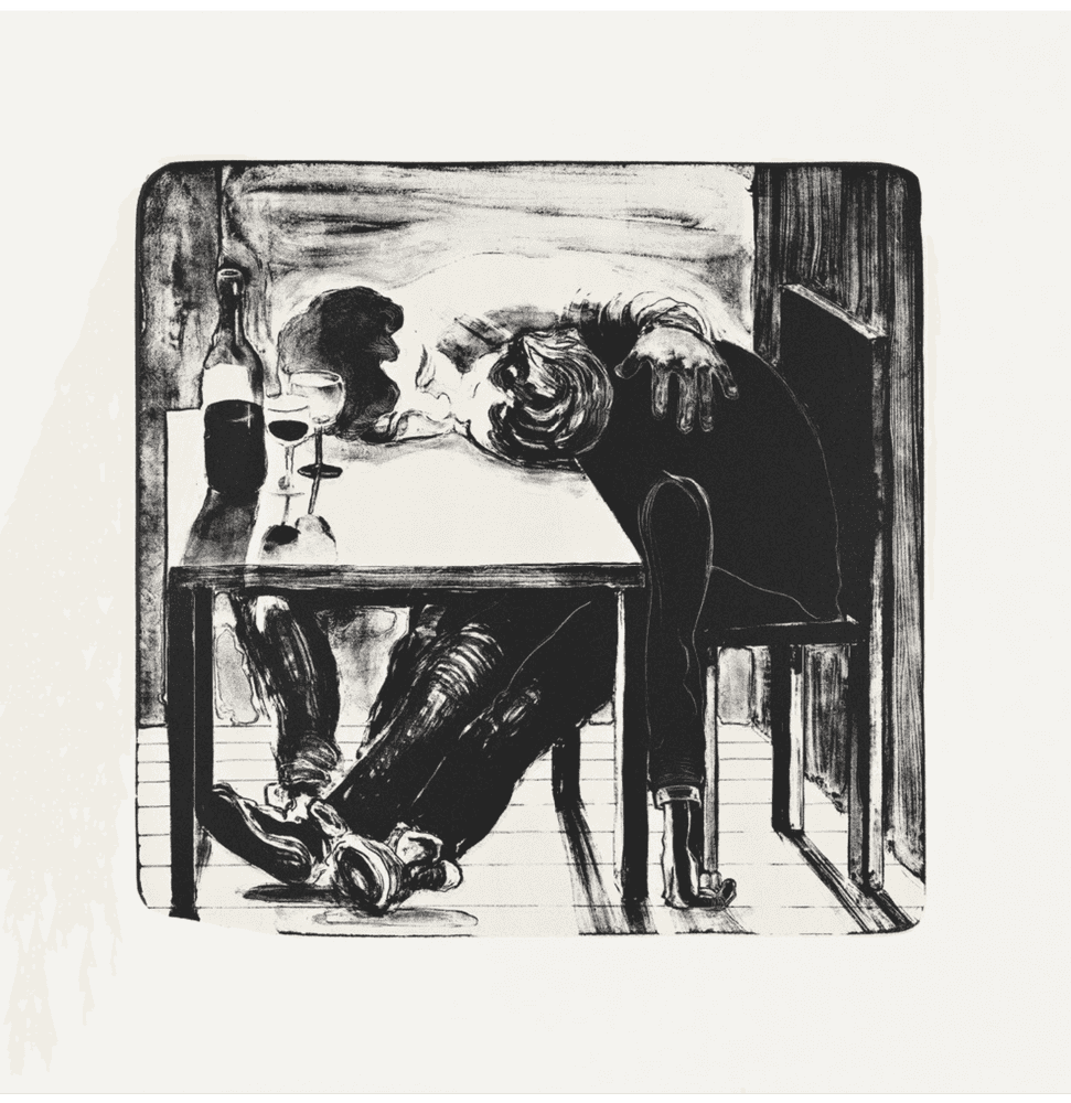 Nicole Eisenman, ‘Sloppy Bar Room Kiss’, 2011, Print, Two colour lithograph, Jungle Press, Numbered
