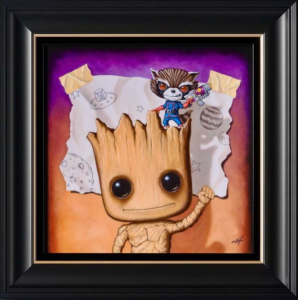Nigel Humphries, ‘Rocket & Groot - Partners In Crime’, 2023, Print, Fine Art Print, Castle Fine Art, Numbered, Framed