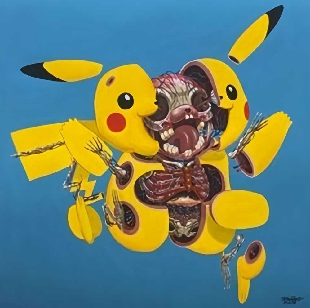 Nychos, ‘Dissection Of Pikachu’, 2023, Print, Giclee Print, Rabbiteye Movement, Numbered