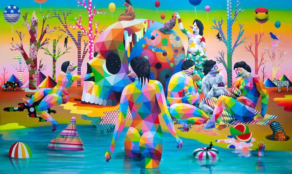 Okuda (Oscar San Miguel Erice), ‘El Lago Del Deseo’, 28-11-2020, Print, Digital print on fine art paper, Ink And Movement, Numbered