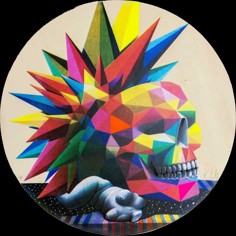 Okuda (Oscar San Miguel Erice), ‘Explosioned Brain’, 17-07-2014, Print, Screenprint on wood, Underdogs, Numbered