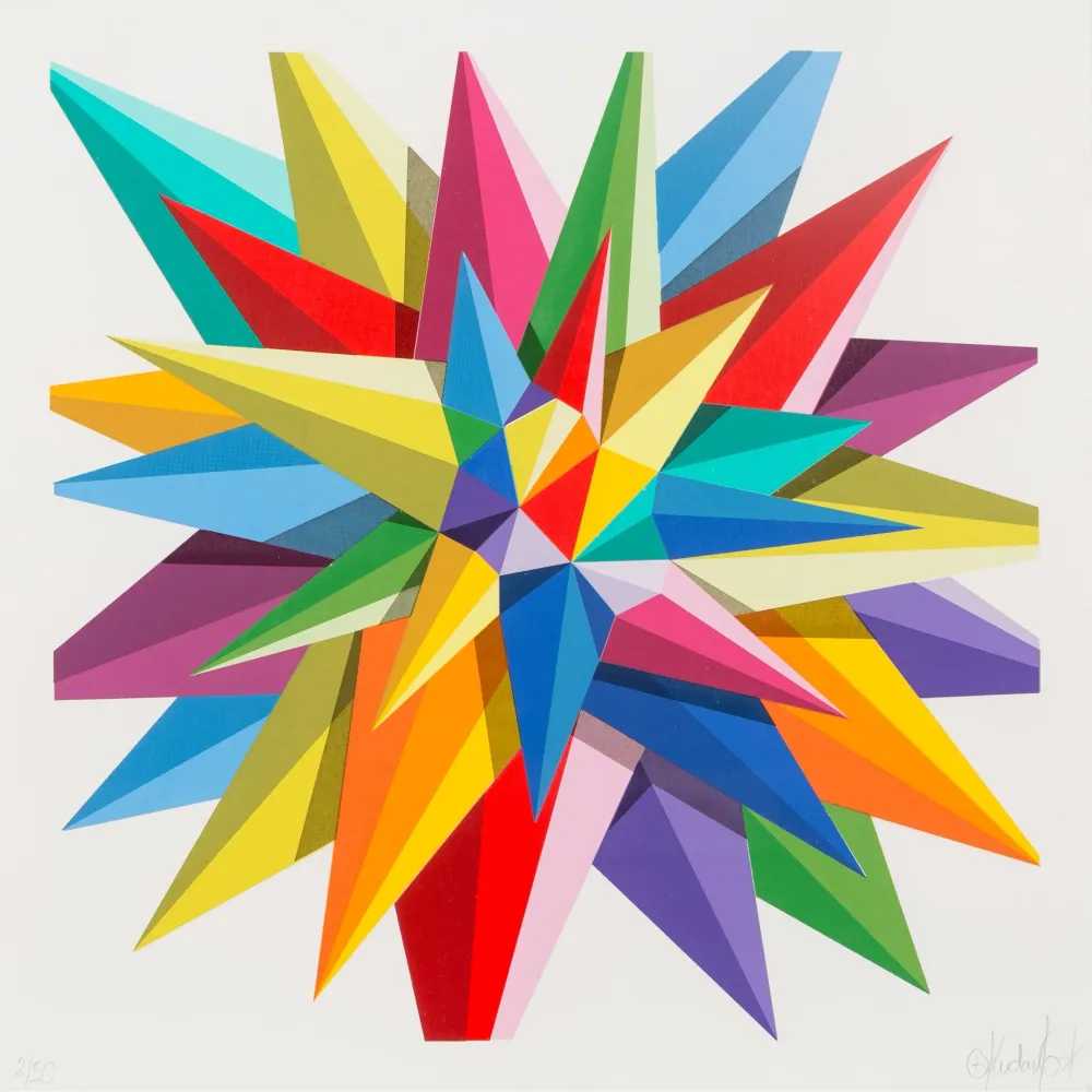 Okuda (Oscar San Miguel Erice), ‘Kaos Star’, 30-08-2016, Print, Silkscreen print on fine art paper, Ink And Movement, Numbered