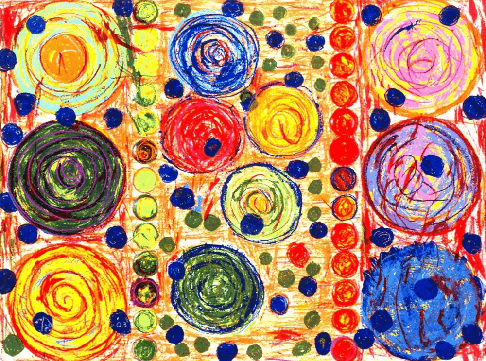 Pacita Abad, ‘Make Love Not War’, 2003, Print, 21-colour, stencilled coloured paper pulp, lithograph, silkscreen, embossing on handmade cream STPI paper, null, Numbered, Dated