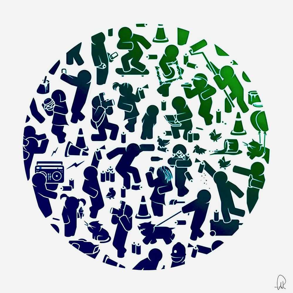 Pahnl, ‘Festival Print (Blue/Green)’, 29-07-2017, Print, Screen Print, Upfest Gallery, 