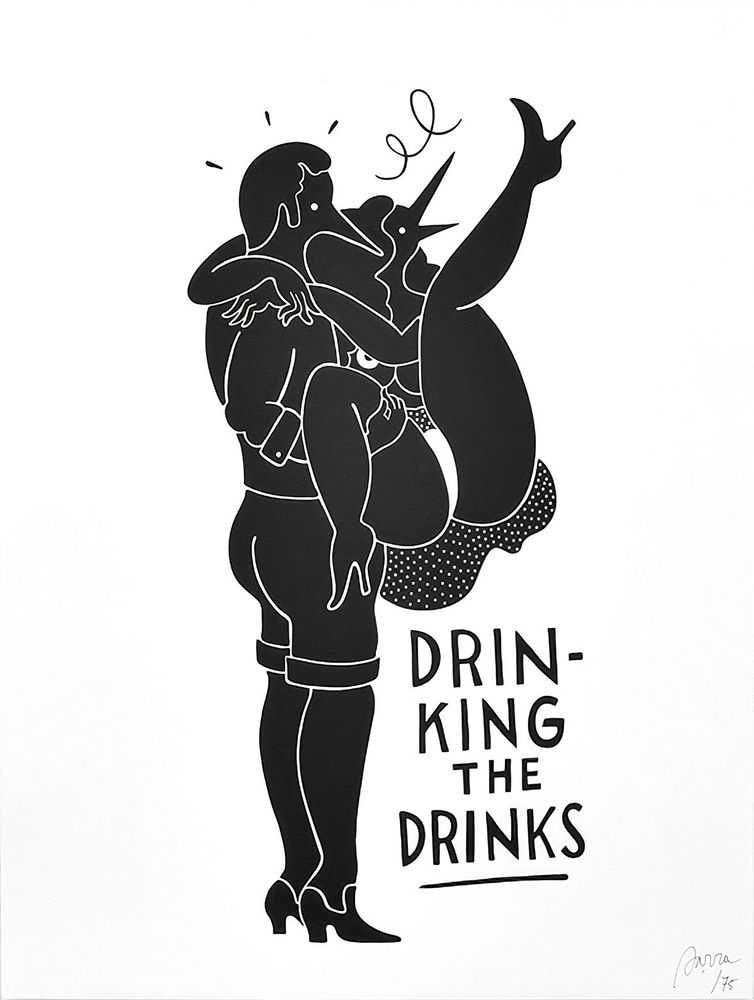 Parra, ‘Drinking The Drinks’, 2012, Print, Silkscreen print, HVW8, Numbered