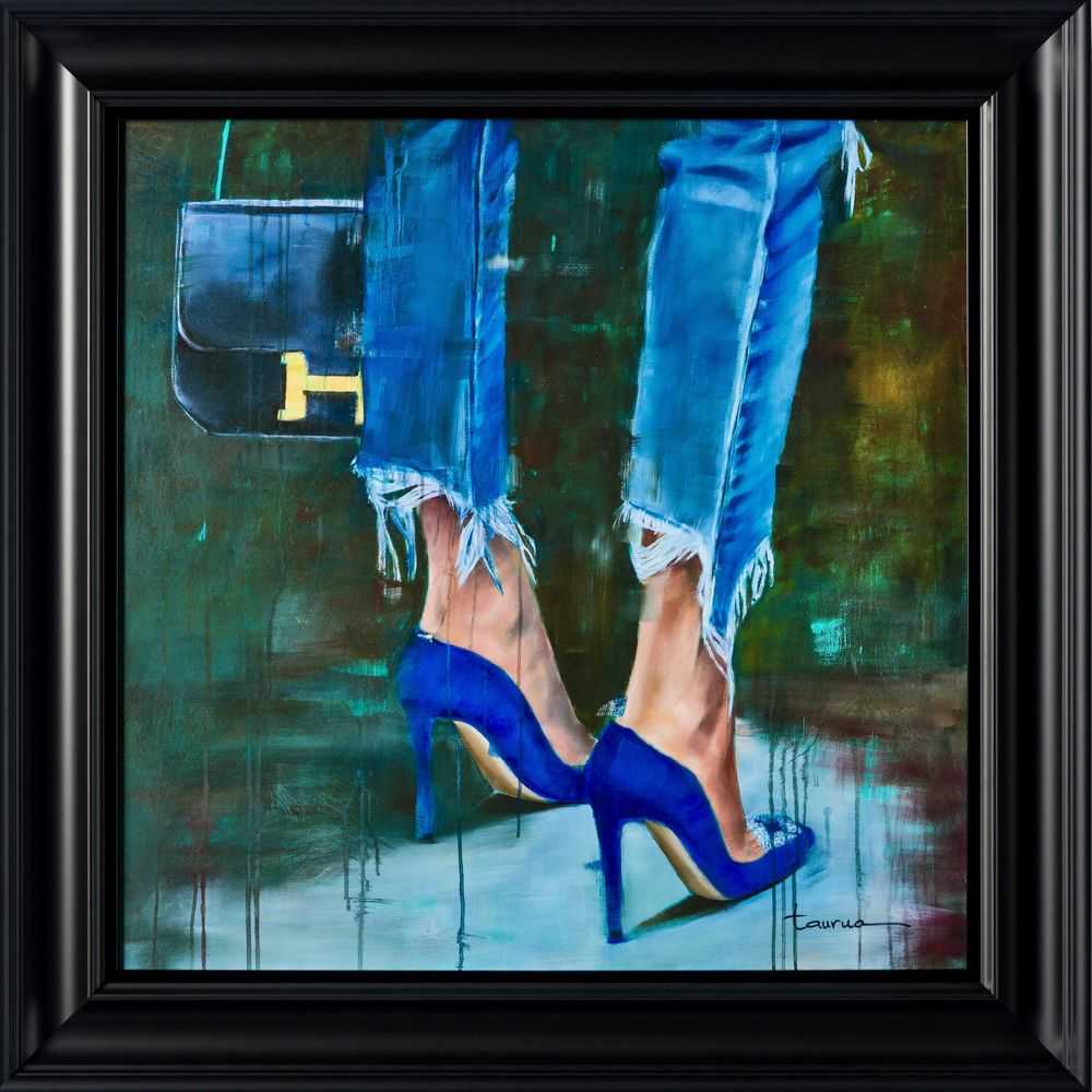 Pascale Taurua, ‘Elegance Hermès Et Manolo Blahnik’, 2023, Print, Giclee On Canvas, Castle Fine Art, Numbered, Framed
