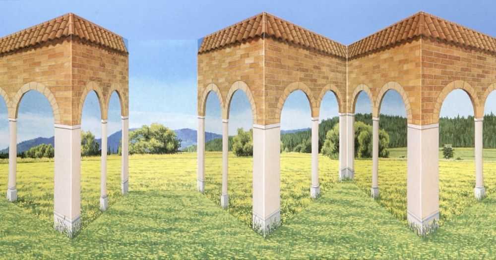 Patrick Hughes, ‘Gazebo’, 2005, Print, Hand painted multiple with lithography, Flowers Gallery, Numbered, Handfinished, Framed