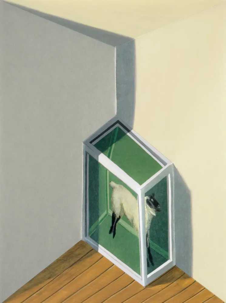 Patrick Hughes, ‘Sheep’, 2008, Print, Hand painted multiple with lithography, Flowers Gallery, Numbered, Handfinished, Framed