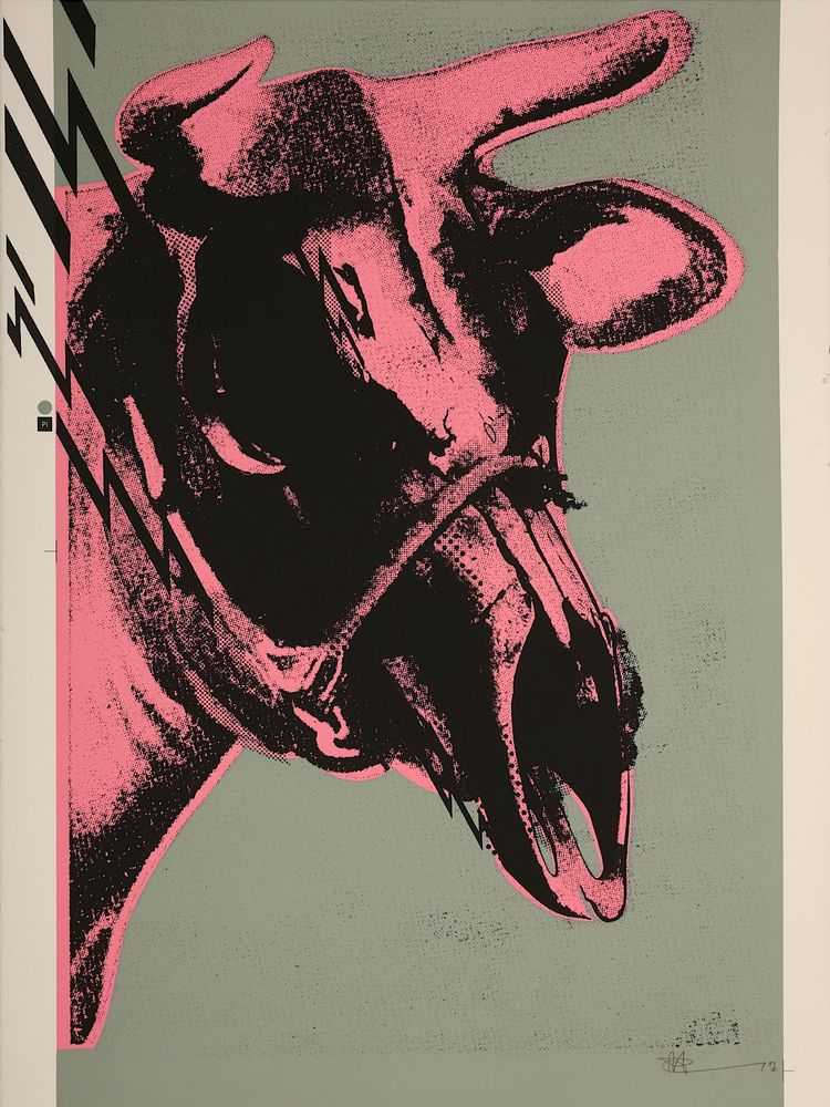 Paul Insect, ‘Dead Cow (Grey / Raspberry)’, 2007, Print, 3 colour screenprint on Arches 88 250gsm paper, Pictures On Walls, Numbered, Dated