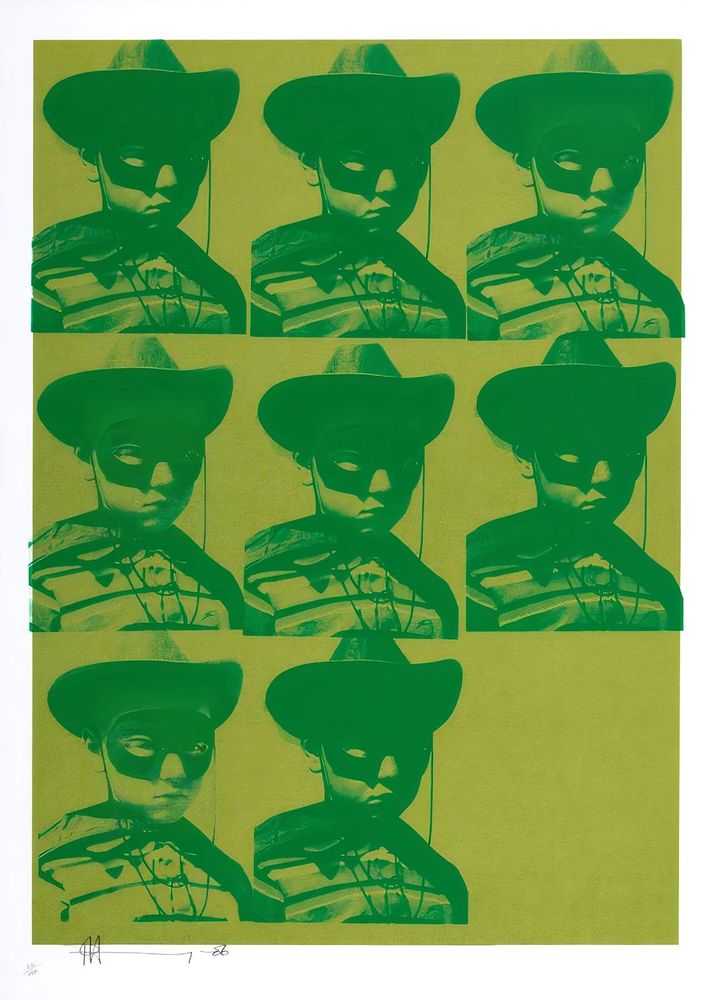 Paul Insect, ‘Multiple Mugshot (Green)’, 2006, Print, Hand pulled screenprint on paper, Pictures On Walls, Numbered, Dated
