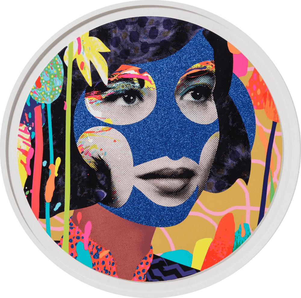 Paul Insect, ‘The Reflection (Blue)’, 2021, Print, 16 layer screenprint with a mixture of metallic and pearlised inks on Somerset 410gsm radiant white satin paper, finished with coloured glitter and high gloss varnish, Avant Arte, Numbered, Dated, Handfinished, Framed
