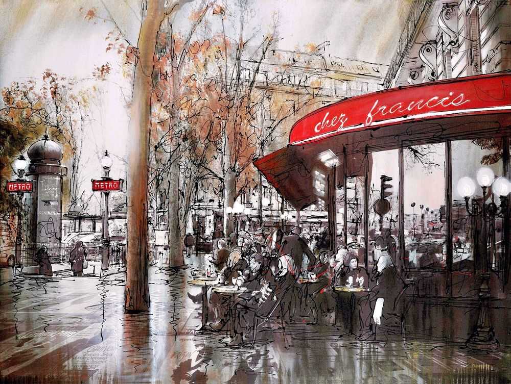Paul Kenton, ‘Chez Francis’, 2015, Print, Boxed Canvas, Castle Fine Art, 