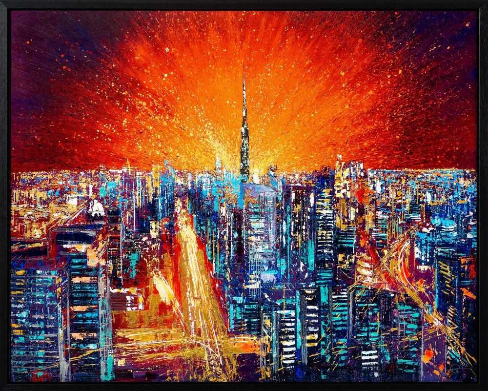 Paul Kenton, ‘Dubai Sunburst’, 2024, Print, Triple strike flatbed Giclee on Aluminum, Castle Fine Art, Framed
