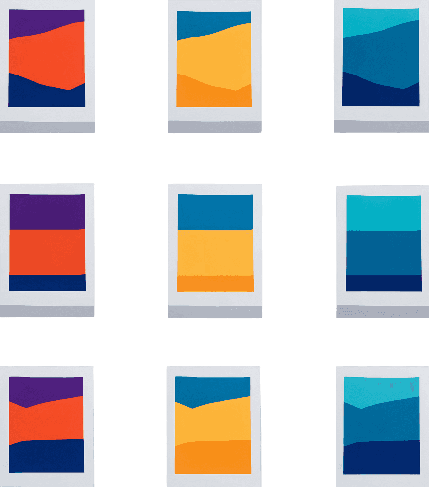 Paul Kremer, ‘Nine Windows (Suite of 9 Prints)’, 16-06-2022, Print, 9 prints; 4 color hand-pulled screenprints on Mohawk 160lb super fine paper, Louis Buhl & Co, Numbered