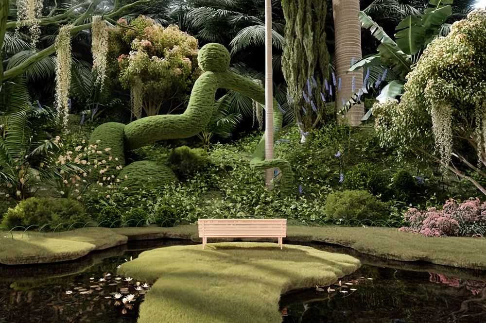 Paul Milinski, ‘Bench in Bloom (Large)’, 2024, Print, 3D digital rendering / visualization released as a limited-edition fine art print, null, 
