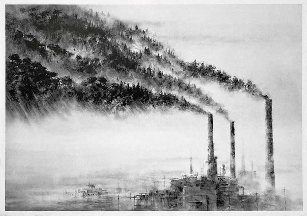 Pejac, ‘A Forest (Postcard)’, 20-06-2018, Print, Black and white digital print Inverkote Albatrous 350gsm paper Matte mounted on 2,5 mm gray cardboard, Self-released, 