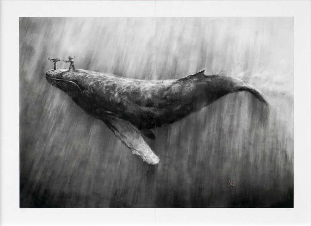 Pejac, ‘Ahab (First Edition)’, 2020, Print, 2 monochromic hand-pulled photopolymer prints mounted on 2mm Dibond aluminium with color pencils, null, Numbered, Handfinished