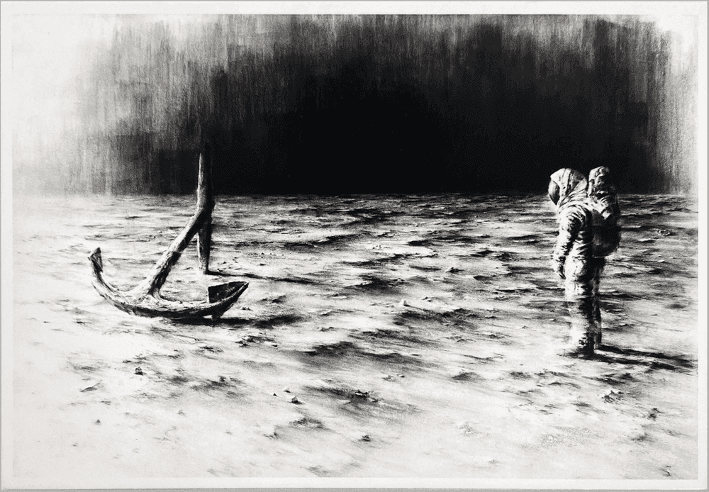 Pejac, ‘H2O (Postcard)’, 06-12-2019, Print, Black and white digital print Inverkote Albatrous 350gsm paper Matte mounted on 2,5 mm gray cardboard, Self-released, 