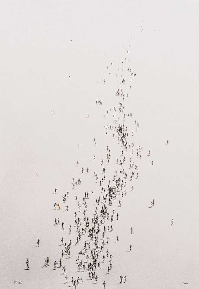 Pejac, ‘Hope (126-250)’, 15-07-2024, Print, UV pigment print on a 6-colour silkscreen printed background 410gsm Somerset Tub-sized Radiant white 100% cotton paper, finished with hand-applied 24 carat gold leaf and ink details, Avant Arte, Numbered, Handfinished