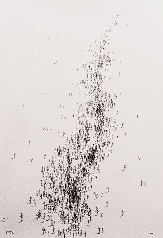 Pejac, ‘Hope (376-500)’, 15-07-2024, Print, UV pigment print on a 6-colour silkscreen printed background 410gsm Somerset Tub-sized Radiant white 100% cotton paper, finished with hand-applied 24 carat gold leaf and ink details, Avant Arte, Numbered, Handfinished