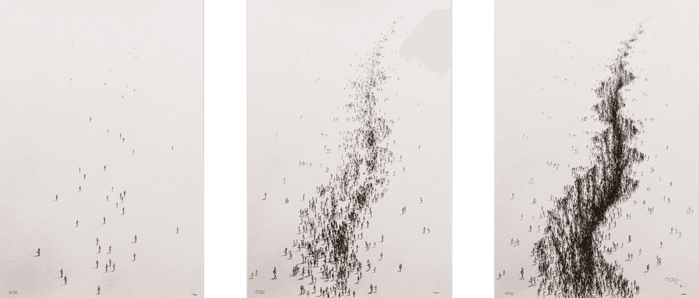 Pejac, ‘Hope (Triptych)’, 15-07-2024, Print, 3 UV pigment prints on a 6-colour silkscreen printed background 410gsm Somerset Tub-sized Radiant white 100% cotton paper. One print is finished with hand-applied 24 carat gold leaf and ink details, Avant Arte, Numbered, Handfinished