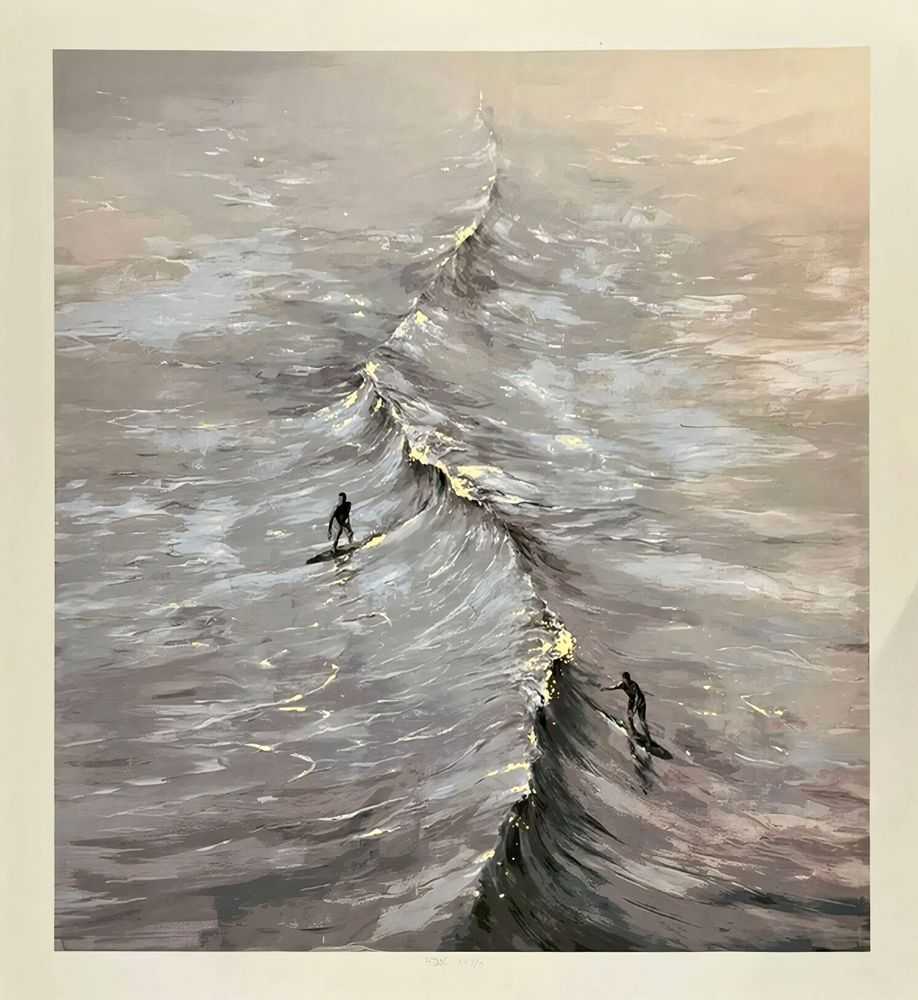 Pejac, ‘New Wave (Edición Especial)’, 2022, Print, Screenprint in colours with handfinishing in gold leaf, Self Released, Numbered, Handfinished