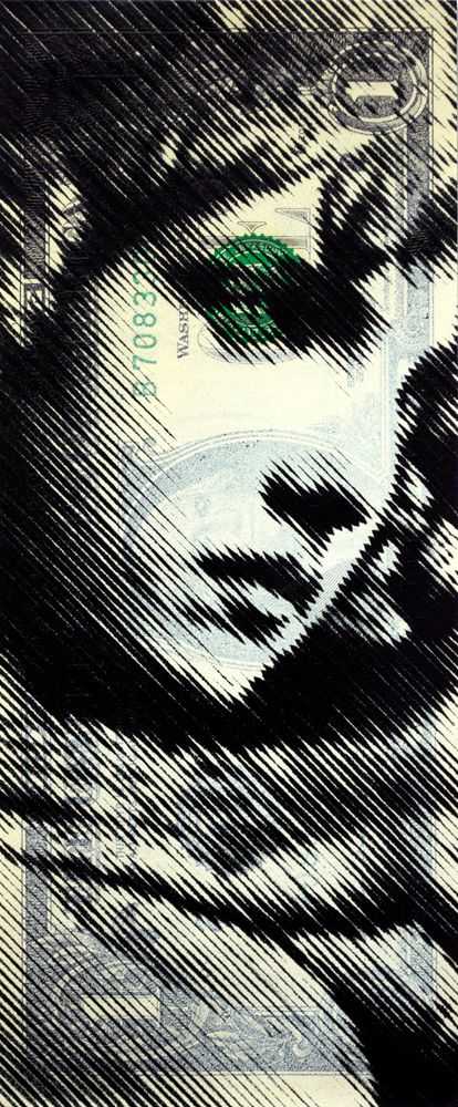 Penny, ‘Abondia’, 17-05-2011, Print, 2 layer handcut stencil; Spray paint on $1 bill, Self-released, Dated, Handfinished