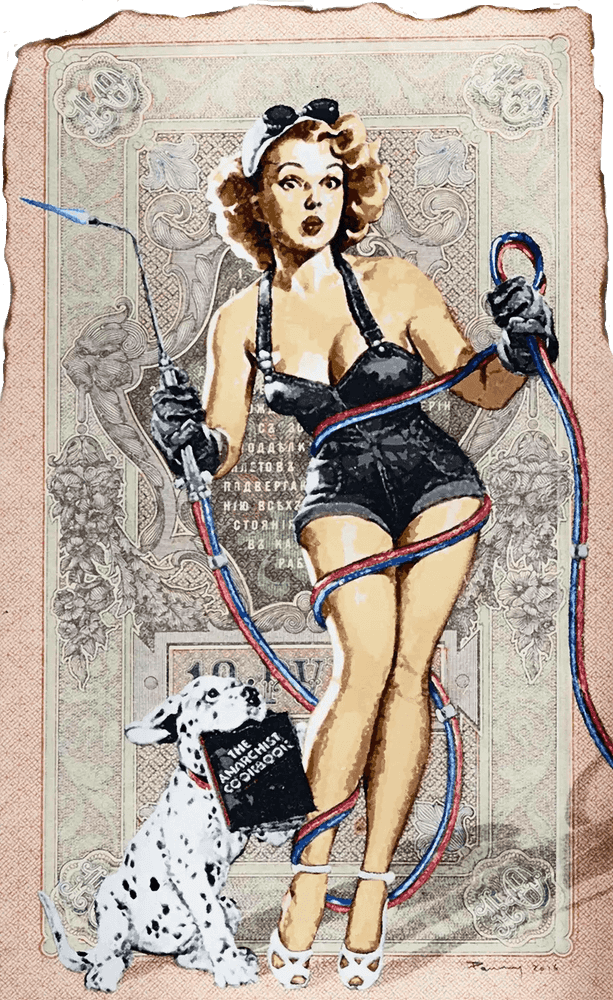 Penny, ‘Old Flame’, 31-01-2017, Print, 32 layer hand cut stencil; Spray paint on 10 Rouble banknote (circa 1908), Self-released, Dated, Handfinished
