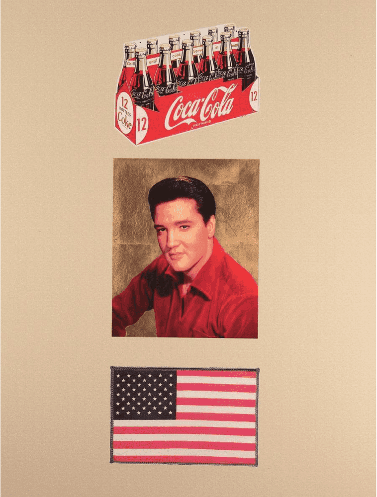Peter Blake, ‘American Trilogy (Cream & Gold Diamond Dust)’, 2012, Print, Silkscreen print with gold leaf, embossing and diamond dust, CCA Galleries, Numbered