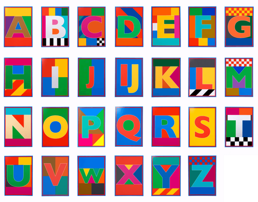 Peter Blake, ‘Dazzle Letter (Full Set A - Z)’, 2017, Print, Silkscreen on Paper, CCA Galleries, Numbered