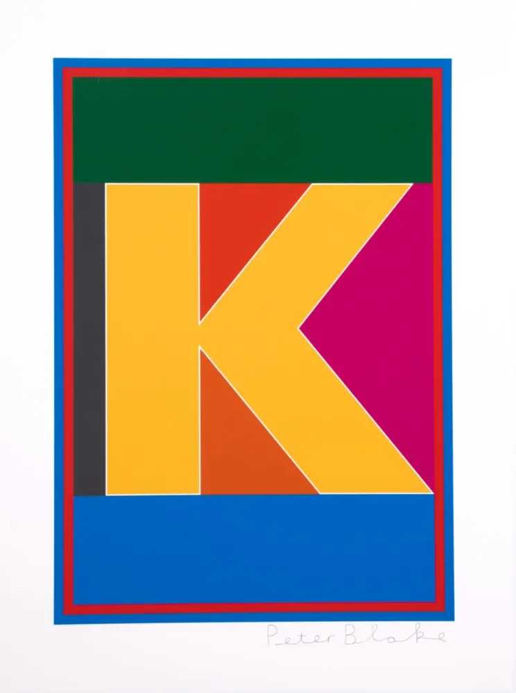 Peter Blake, ‘Dazzle Letter K’, 2017, Print, Silkscreen on Paper, CCA Galleries, Numbered
