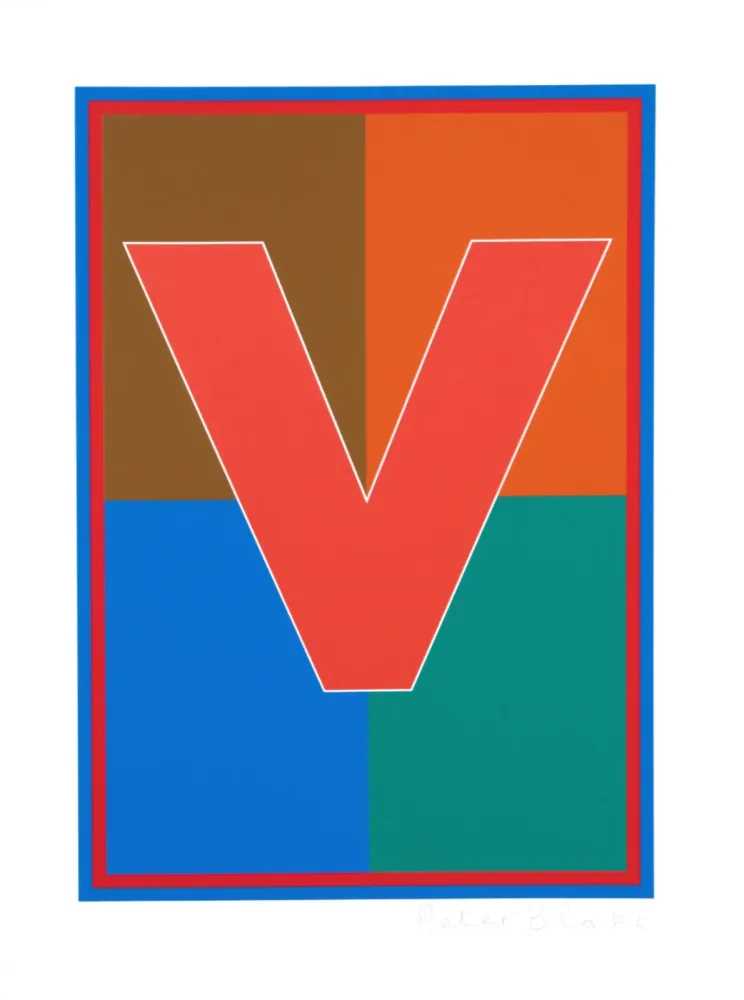 Peter Blake, ‘Dazzle Letter V’, 2017, Print, Silkscreen on Paper, CCA Galleries, Numbered