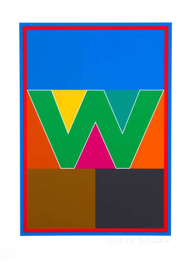 Peter Blake, ‘Dazzle Letter W’, 2017, Print, Silkscreen on Paper, CCA Galleries, Numbered
