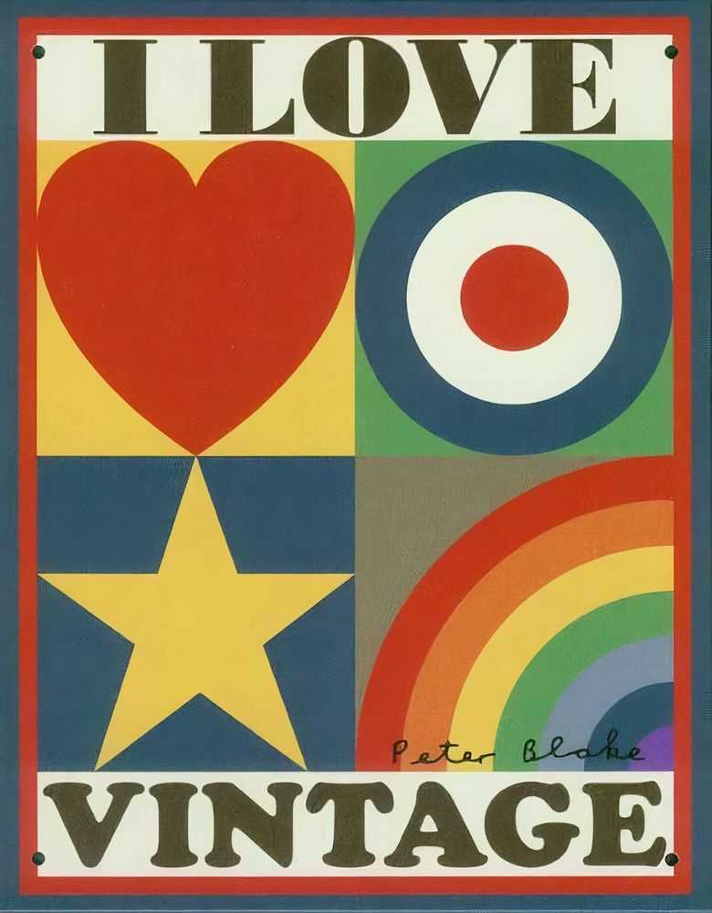 Peter Blake, ‘I Love Vintage’, 2009, Print, 10 spot colour lithograph on tin, Creatively Recycled Empire, 