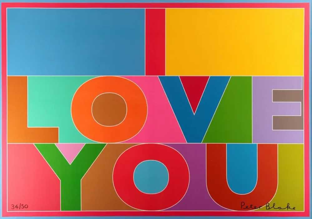 Peter Blake, ‘I Love You (Canvas)’, 2013, Print, Digital Print on Canvas, CCA Galleries, Numbered