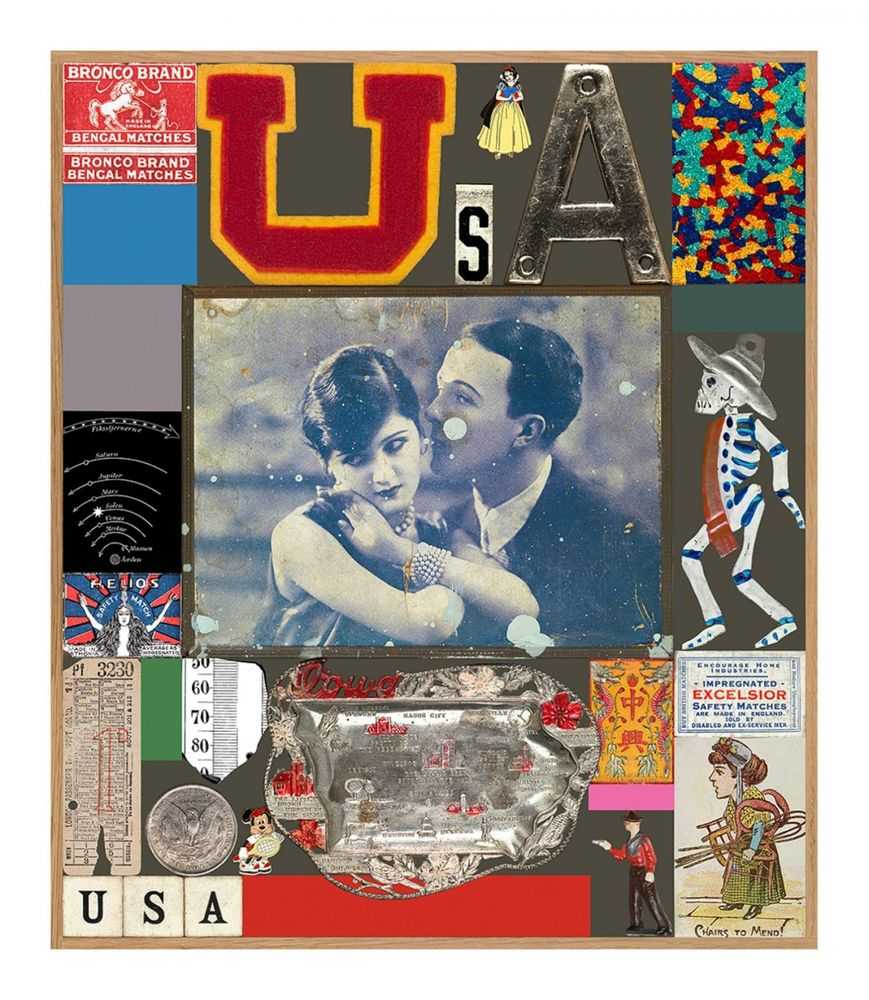 Peter Blake, ‘USA Series: Excelsior’, 2014, Print, Screenprint with collaged elements, glitter and glazes, CCA Galleries, Numbered