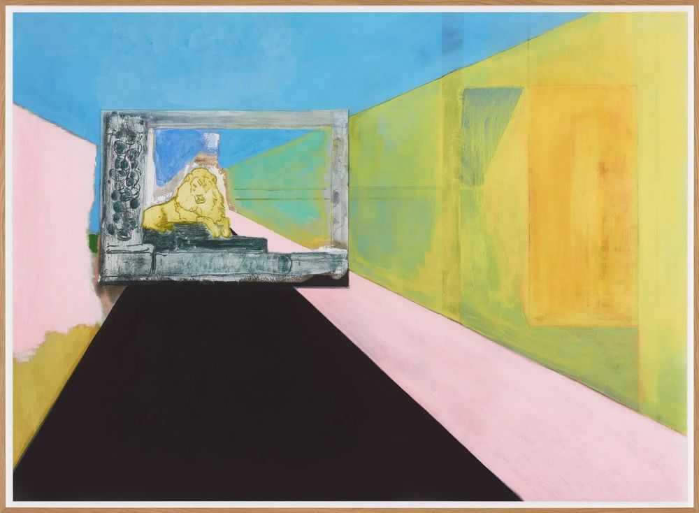 Peter Doig, ‘Lion in the Road (Small)’, 2026, Print, Giclée print on smooth cotton rag, null, Numbered, Framed