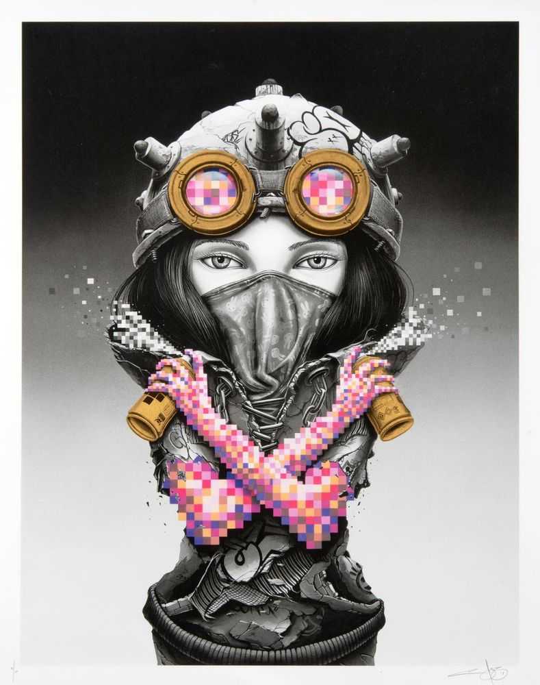 Pez, ‘Kunoichi (Gold Variant)’, 20-04-2018, Print, 22 Colour Screen Print On 300gsm Somerset Paper, Graffiti Prints, Numbered