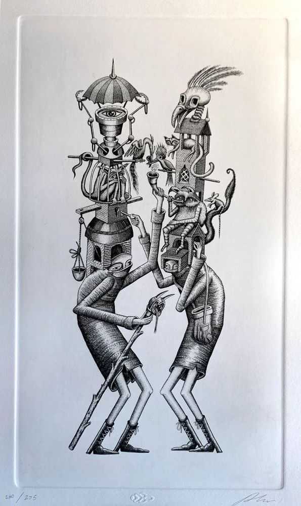 Phlegm, ‘Customary Hats’, 09-12-2020, Print, Copper plate engraving on Fabriano Rosaspina 280gsm paper, Self-released, Numbered