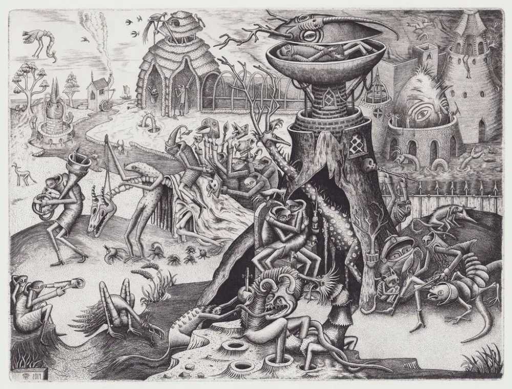 Phlegm, ‘Luxuria’, 15-11-2019, Print, Copper plate engraving on Fabriano Rosaspina 280gsm paper, Self-released, Numbered