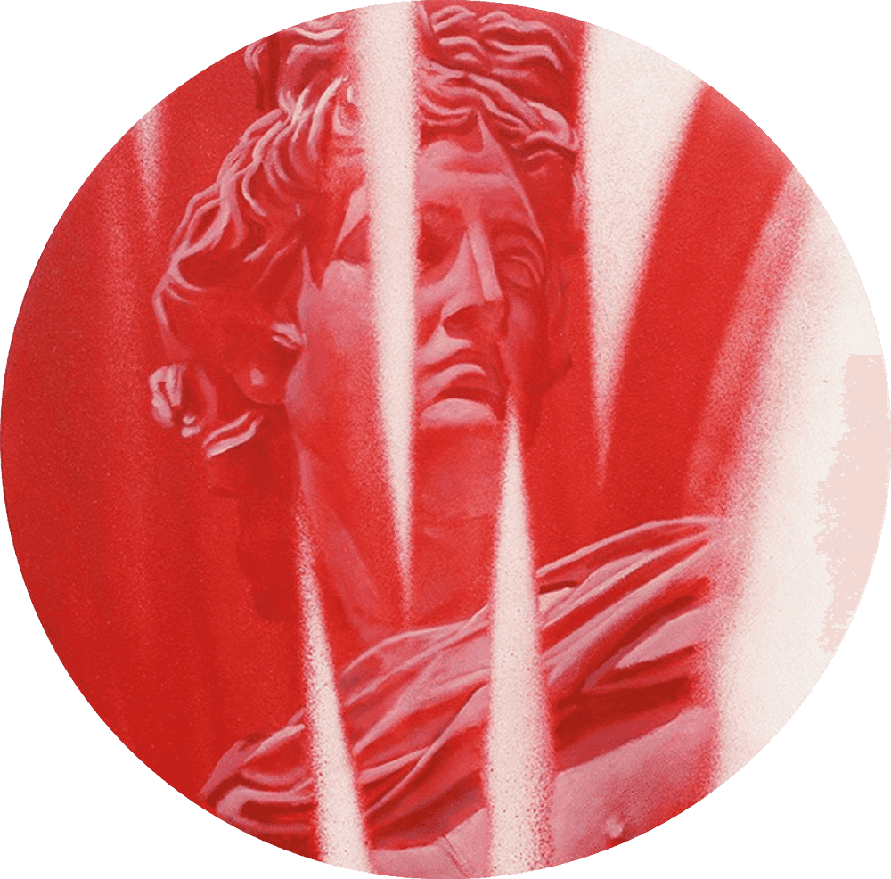 Pichiavo, ‘Graff Ekfrasi Apollo (Vivid Red)’, 09-07-2020, Print, Spray and oil paint on canvas, Self-released, Numbered