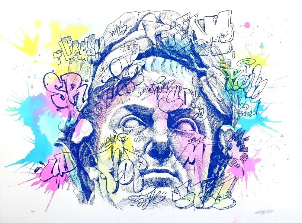 Pichiavo, ‘Imp Gaius Julius Caesar’, 19-02-2017, Print, Hand-Embellished 1-colour screenprint on 335gsm Coventry Rag Fine Art Paper, 1xRUN, Numbered, Handfinished