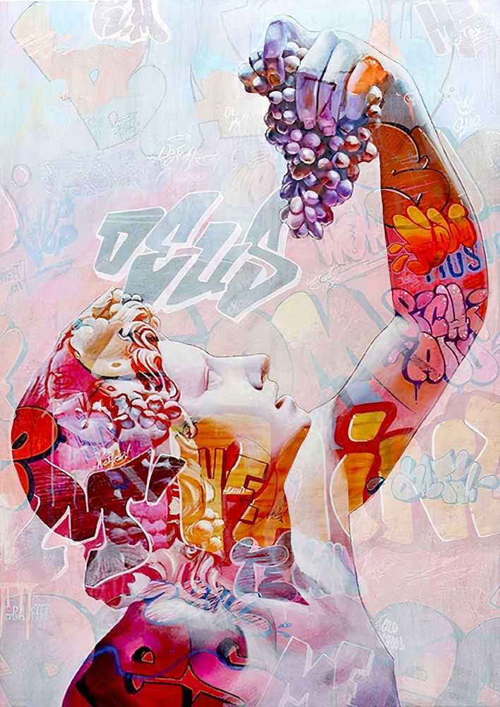 Pichiavo, ‘Young Bacchus Lefkos’, 27-05-2021, Print, Pigment on Ilford 310gsm cotton paper with UV silkscreen, Self-released, Numbered