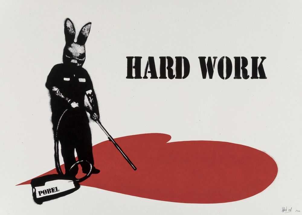 Pobel, ‘Hard Work’, 25-04-2007, Print, 2 colour handpulled screenprint, Handmadeposters, Numbered