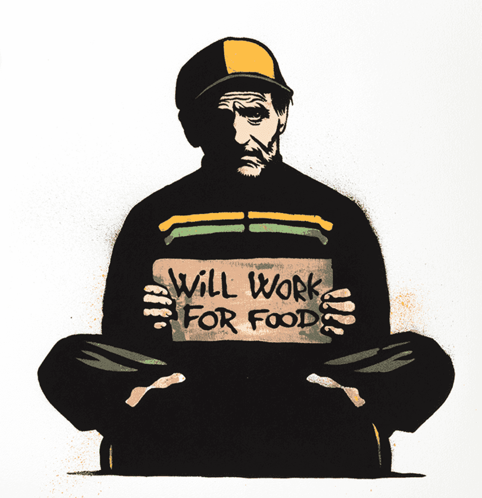 Pobel, ‘Will Work For Food’, 2025, Print, 6 colors hand-pulled screen print on paper, null, 