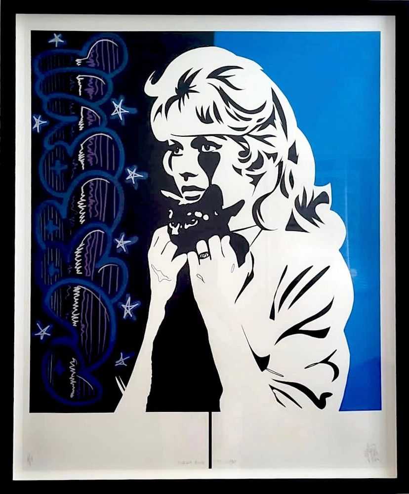 Pure Evil, ‘Crazy Blue Cat Lady (Unique)’, 2019, Print, Screenprint, null, Numbered, Framed